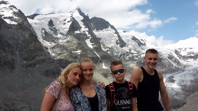 Heiligenblut am Großglockner parking lot, Austria - With my family on our 2015 vacation