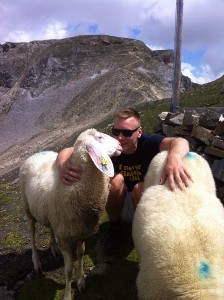 Heiligenblut am Großglockner, Austria -  Getting reaally friendly with a sheep on our 2015 family vacation
